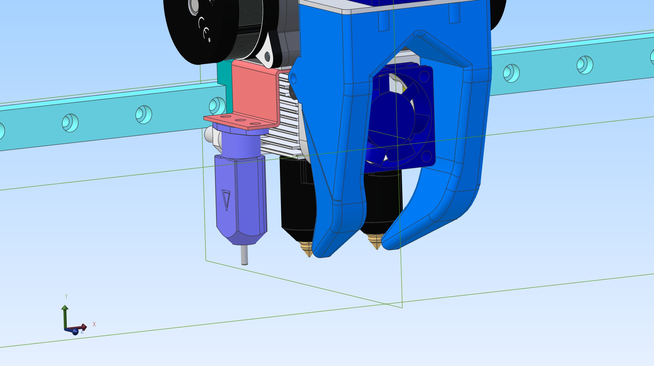 3D打印机双挤出头结构